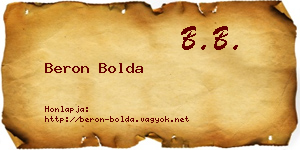 Beron Bolda névjegykártya